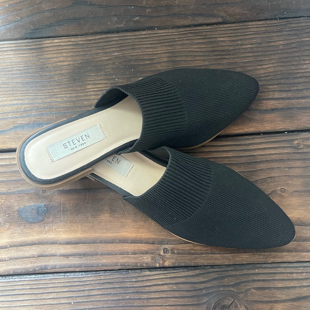 Steven New York Valdez Knit Black Women's Slip-On Mules